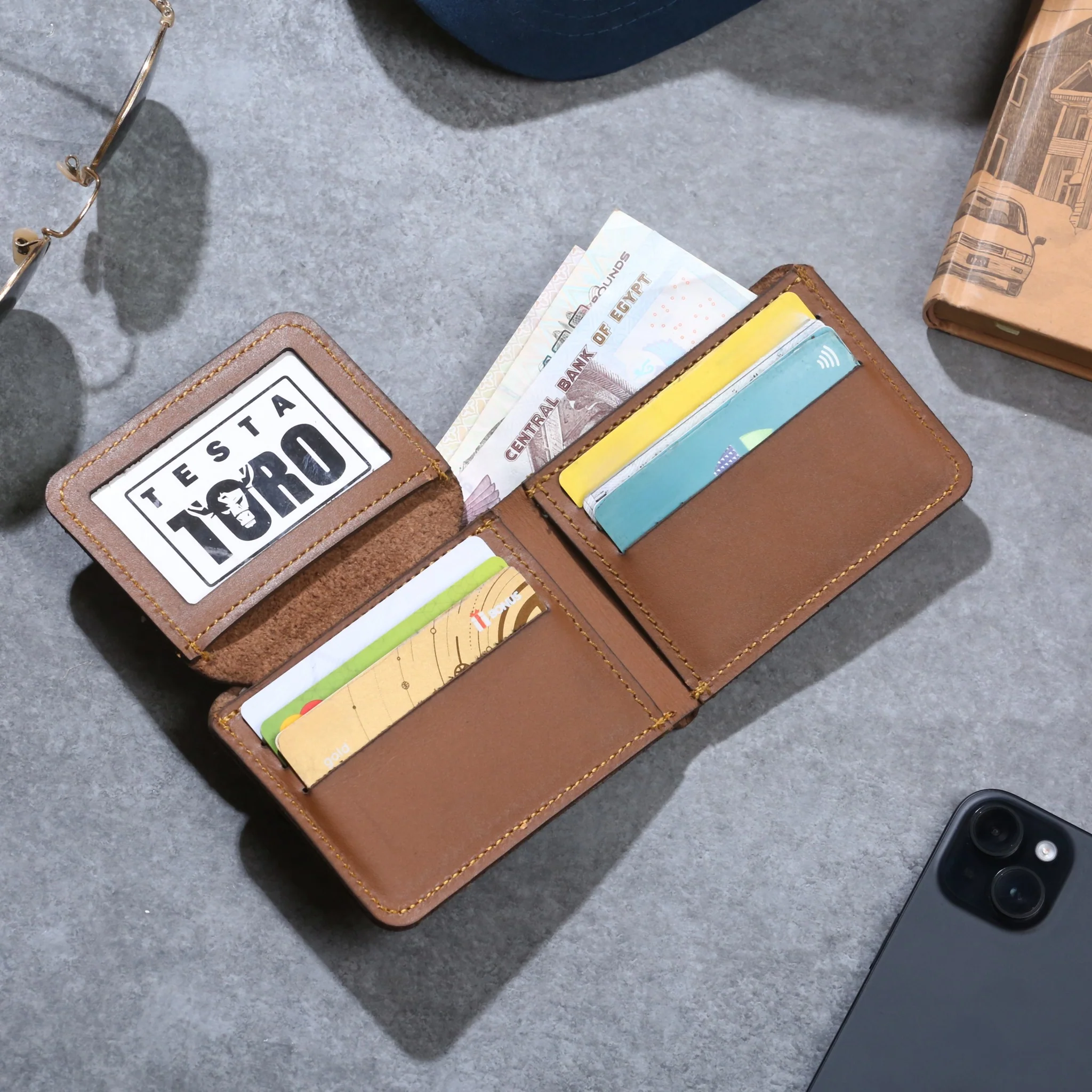 محفظة كلاسيك فاخرة نحيفة – نافذة هوية Flip & Full Bill Compartment w14 - Image 7